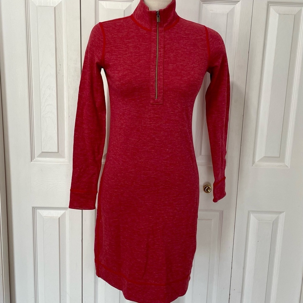 Tommy Bahama Red Half-Zip Long-Sleeve Reversible Dress